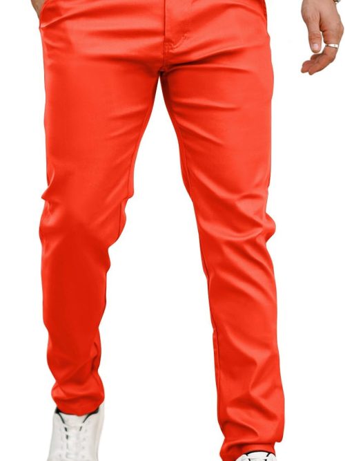 Mens Leather Pants Slim Fit Disco Pants for Men Stretch
