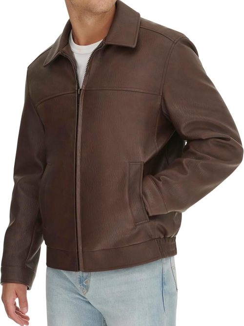 mens  Faux Leather Jacket (Regular, Big & Tall Sizes)