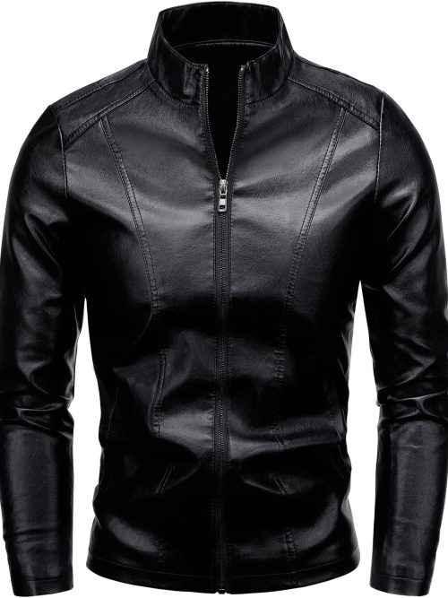 Men's Casual Faux Leather Jacket