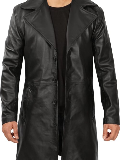 Leather Car Coats For Men - Black/Brown Real Leather Jacket Men