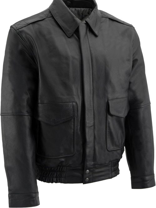 mens -black Leather Jacket