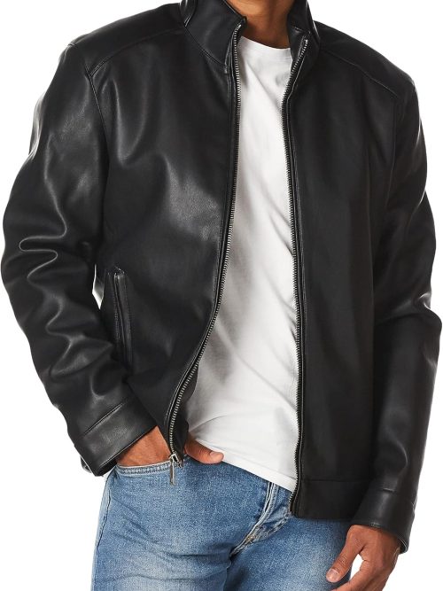 Signature Men's Nylon Quilted Jacket with Corduroy Trim