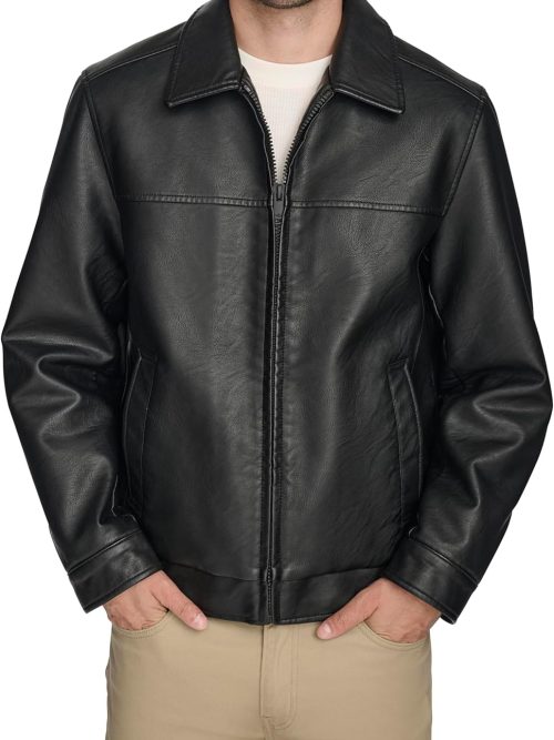 mens  Faux Leather Jacket (Regular, Big & Tall Sizes)