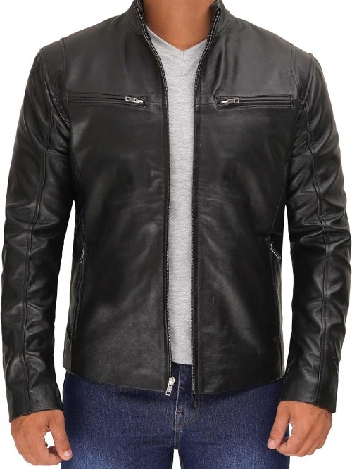 Mens Leather Jacket - Real Lambskin Casual Leather Jackets for Men