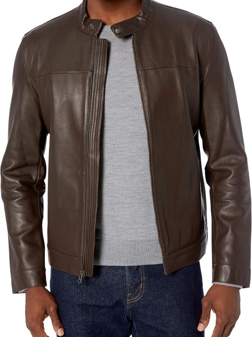 Men's Bonded Leather Moto Jacket